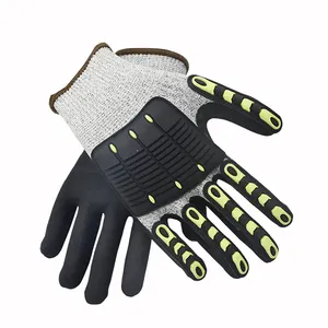 Pvc tpr çalışma darbe koruyucu eldiven güvenlik fabricantes de guantes eldiven tpr guante para trabajo