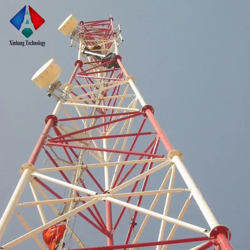 Persediaan Pabrik Disesuaikan Menara 60M 3-kaki Pendukung Sendiri Menara Kisi Baja Telekomunikasi
