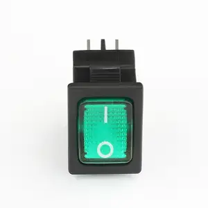 Electronic Switch 10A 250VAC DPST Green LED Illuminated 15*21mm Rocker Switch Hot Sale 2023