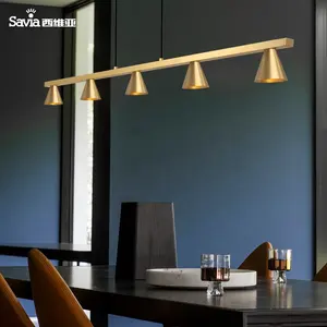 Savia Moderne En Laiton Massif Doré Lustre Pendentif Lumière avec 5 Lampe de Plafond Led <span class=keywords><strong>Suspension</strong></span> Suspendue Pour La <span class=keywords><strong>Cuisine</strong></span> - Product Image 1