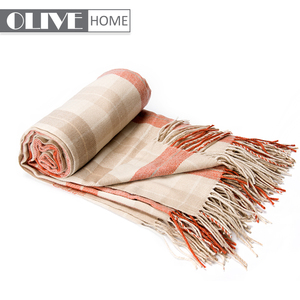 Gros Déplacement Doux Plaid À Franges Tissé Couverture Jeter pour Décoration De La Maison Canapé - Product Image 1