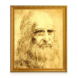 Disegno a Matita in Grafite di <span class=keywords><strong>Leonardo</strong></span> <span class=keywords><strong>Da</strong></span> <span class=keywords><strong>Vinci</strong></span>, Autoretratto, Illustrazione di Maestri Disegnatori Famosi - Product Image 2