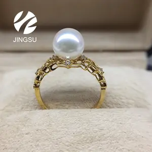 Akoya gekweekte parel met 18k gold ontwerp ring