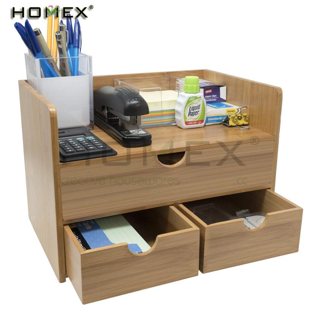 3 яруса кружевных Бамбуковый стол органайзер с ящиками для хранения канцтоваров для офиса/Homex_BSCI завод