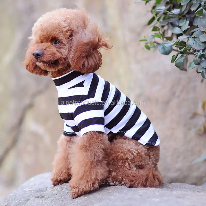 ファッションドッグコットンTシャツストライプクールドッグ服夏の小型犬用