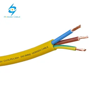 32a 110 v 2.5mm x 3 कोर पीला LS0H फ्लेक्स केबल आउटडोर तार