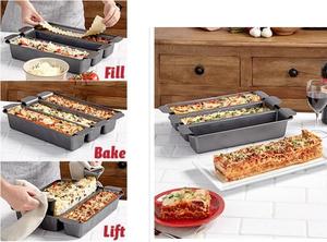 Molde para Hornear Lasaña de Acero al Carbono de Alta Calidad, 3 <span class=keywords><strong>Divisiones</strong></span>, Antiadherente, Molde para Pastel de Carne <span class=keywords><strong>con</strong></span> Inserto, Gran Oferta 2019 - Product Image 5