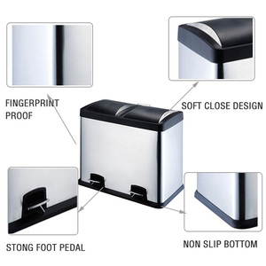 Thùng Rác Cạnh Tranh Bằng Thép Không Gỉ Chất Lượng Cao Thùng Rác Gia Đình Có Thể Tái Chế Thùng Rác - Product Image 4