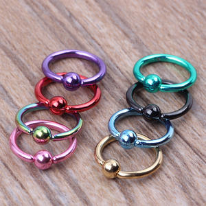 18G 아노다이징 처리된 <span class=keywords><strong>316L</strong></span> 외과용 스틸 캡티브 후프 눈썹 피어싱 젖꼭지 피어싱 - Product Image 4