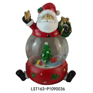 High Quality christmas decoration Resin Musical Water Globe Resin Snow ceramic christmas ornaments Glass Globe gift