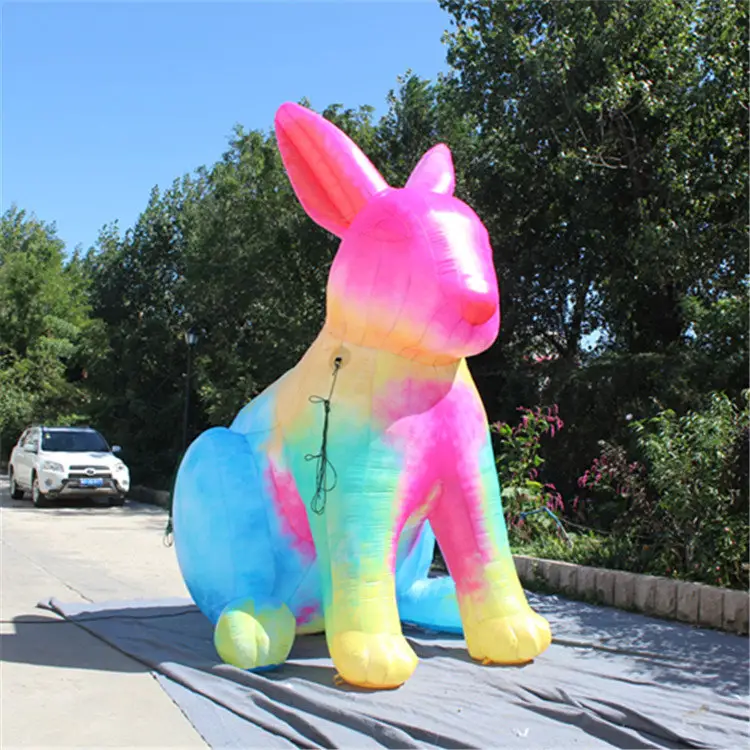 Tùy chỉnh quảng cáo bơm hơi khổng lồ led đầy màu sắc thỏ/phim hoạt hình inflatable/inflatable easter bunny với led ánh sáng