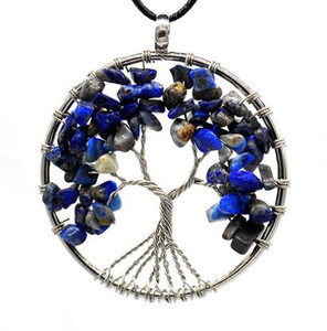 Collier JOYA GIFT en argent avec cristal, 7 chakras, <span class=keywords><strong>bijoux</strong></span> de mode, chaîne pour femme, pendentif <span class=keywords><strong>arbre</strong></span> de vie - Product Image 3