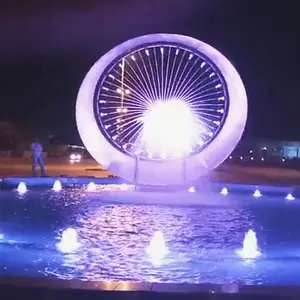 Metal Arts künstliche Wasserfallstatue KSA städtischer Kreisverkehr großer Landschaftsdekor led-Licht-Musikbrunnen Outdoor-Skulptur