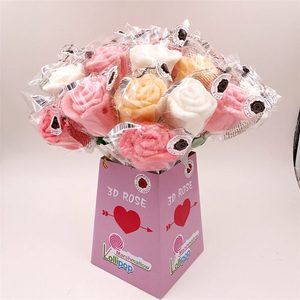 รสผลไม้ที่สวยงาม3d กุหลาบขนมหวานอมยิ้มกับแท่ง - Product Image 3