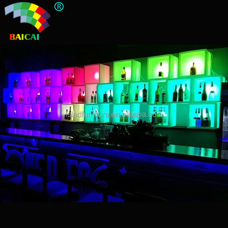 RGB перезаряжаемый светодиодный пластиковый винный шкаф с подсветкой для бара и мероприятий