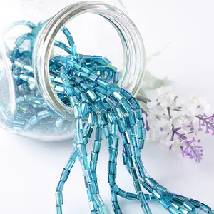 Mạ Điện Màu Mặt Vuông Glass Beads Đối Với Trang Trí Crystal Lampwork Glass Beads