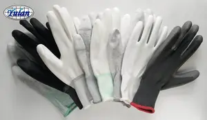 Coated Safety Gloves Yulan DPU101 13G Seamless Nylon PU Coated 4121 Safety Labor Work Glove