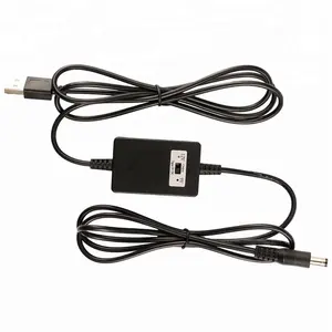 Kabel Hitam USB Ke DC 5.5 2.1Mm/3.5Mm, Kabel Daya Boost dengan Saklar 5V Booster Ke Kabel Pengisian Daya 9V12V