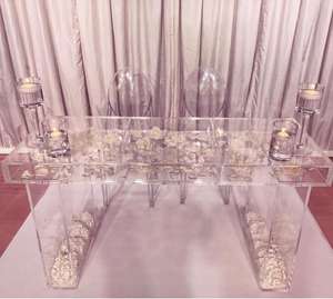 Decoración de alta calidad, mesa de acrílico transparente para pastel de boda para fiesta - Product Image 3