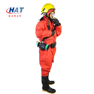 Couleur rouge Travail Pompier En Caoutchouc Combinaison De Protection Chimique - Product Image 1