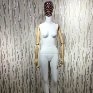 Maniquí femenino de plástico cromado para el torso, maniquíes de madera para el brazo, para exhibir prendas