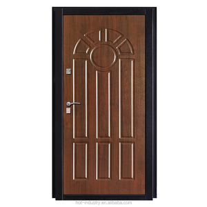 Porte blindée russe décorative 2017 en acier et bois, porte de sécurité pour <span class=keywords><strong>maison</strong></span>, design de porte principale - Product Image 3