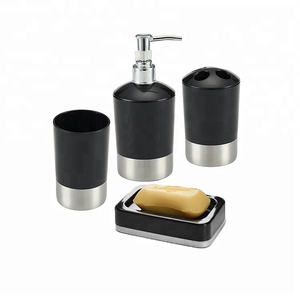 Utensili da <span class=keywords><strong>bagno</strong></span> portasapone in plastica <span class=keywords><strong>Set</strong></span> di accessori da <span class=keywords><strong>bagno</strong></span> <span class=keywords><strong>Set</strong></span> da <span class=keywords><strong>bagno</strong></span> nero - Product Image 1