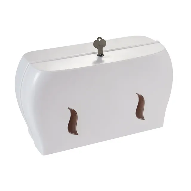 Manual Auto Cut Wall Mounted Toilet Plastik Higienis Handuk Tisu Pembungkus Tangan Jumbo Double Roll Kertas Dispenser