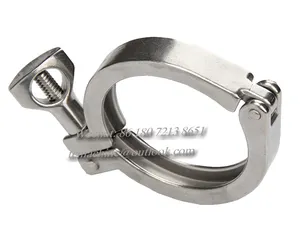 1.5 "304 in acciaio inox morsetto sanitario pesante singolo Pin Tri morsetto con dado ad ala per Ferrule OD38