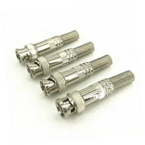 Hot Sale RG59 RG6 BNC l Type Male Plug Connector with Screw and Long Metal Boot(CT5046-1)