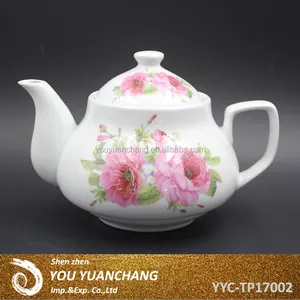 Théière classique en céramique et porcelaine, bouilloire avec un joli design floral, en porcelaine, de style européen