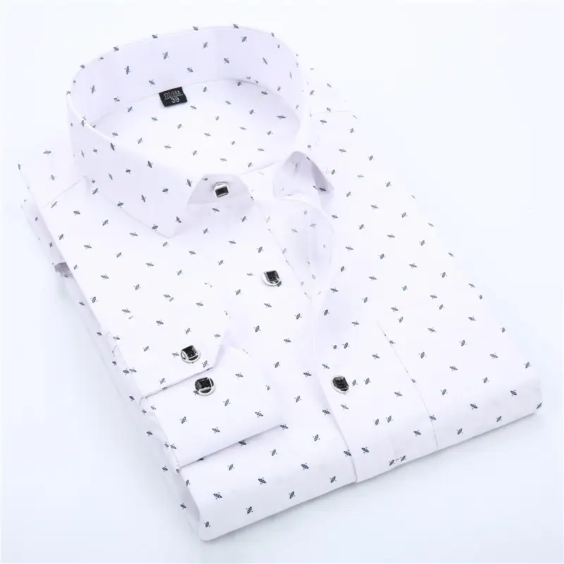 Classical Men's spring and autumn slim printed fashion long sleeved dress shirts