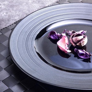 Assiettes à dîner <span class=keywords><strong>noires</strong></span> mates, ensemble d'assiettes rondes et Plates, taille 7 pouces, 8 pouces, 9 pouces, 10.5 pouces, 12 pouces - Product Image 3