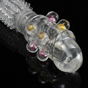 Wiederverwendbare Kondom Strukturierte Mit Perlen Extender Hülse <span class=keywords><strong>Penis</strong></span> Abdeckung Cock Ring Dildo <span class=keywords><strong>Sex</strong></span> Spielzeug für Männer - Product Image 6