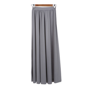 S-XL katı uzun etek zarif stil kadın pileli <span class=keywords><strong>Maxi</strong></span> Polyester etekler plaj Boho yaz etekler Femme ENG0368