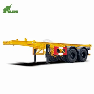 China factory 2 axles 20 ft cheap electric reefer 5th wheel cargo container chassis skel semi trailers for sale