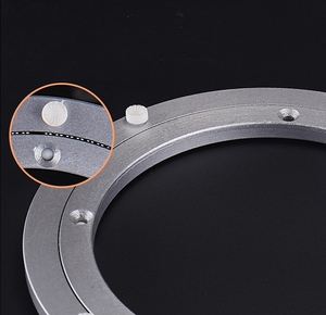 Tempered Glass Top Outside Edge Metal 18&quot; 448mm Aluminum <strong>Turntable</strong> Rotating Disk Glass Lazy Susan - Product Image 5