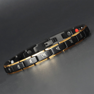 MECYLIFE due toni IP nero acciaio inossidabile energico potenti uomini bracciale germanio - Product Image 5