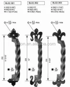 Pegangan gerbang besi tempa ornamental