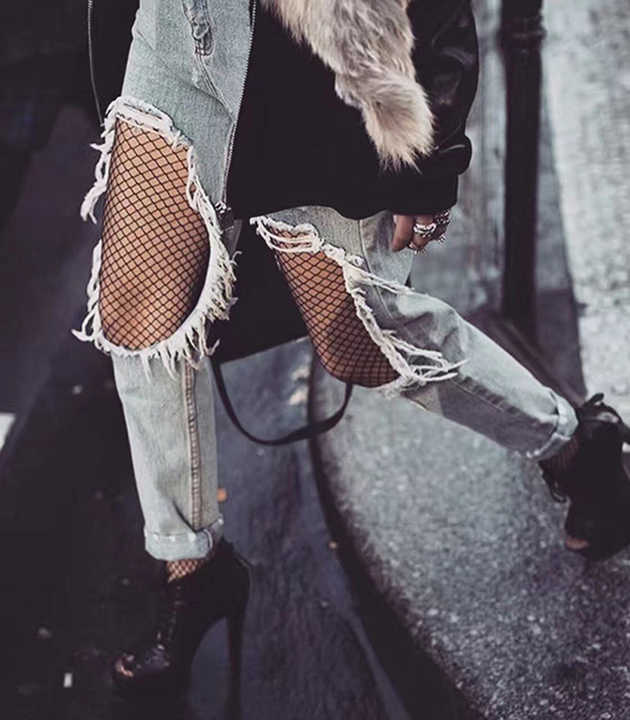 Jeans Outfit Fishnet Tights Under Jeans Fishnet And Jeans Outfit Store