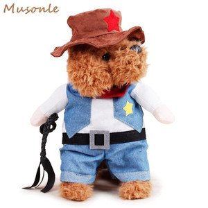 Cowboy estilo grande <span class=keywords><strong>pet</strong></span> cowboy terno roupas personalizadas Natal Halloween gato e cão traje engraçado