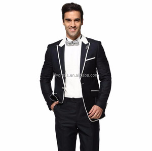 Traje de Boda (Chaqueta+Pantalón) para Hombre, Trajes Formales de Primavera y Otoño, Blazer Casual de Manga Larga, Traje de Dos Piezas en Blanco y Negro - Product Image 3