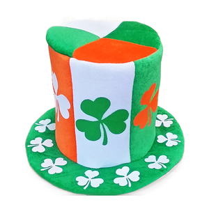 W1243 Tiểu Thuyết Màu Xanh Lá Cây Ailen Shamrocks Saint Patrick Day Top Hat - Product Image 1