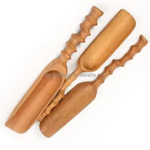 Creative design spiral shape elongated handle tea spoon wooden spoon kitchenware