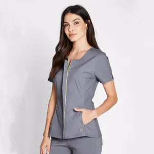 Modische Rosa Lange Mantel Frauen Billige Pflege Uniformen