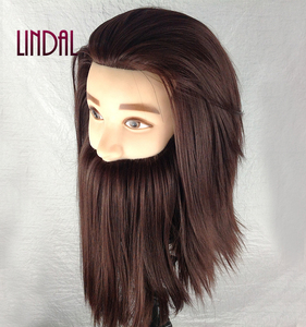 Tête de mannequin homme LINDAL <span class=keywords><strong>pour</strong></span> la formation en coiffure, équipement de salon, cheveux naturels, <span class=keywords><strong>pour</strong></span> la pratique de la coiffure - Product Image 3