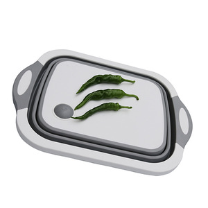 Panier à légumes et de fruits multifonctions, pliable, avec égouttoir, planche à découper, ustensile de cuisine, <span class=keywords><strong>2019</strong></span> - Product Image 6