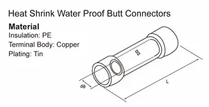 BHT Dòng Durable PE Cách Nhiệt Tay Áo Nhiệt Bằng Đồng Shrink Connectors Butt