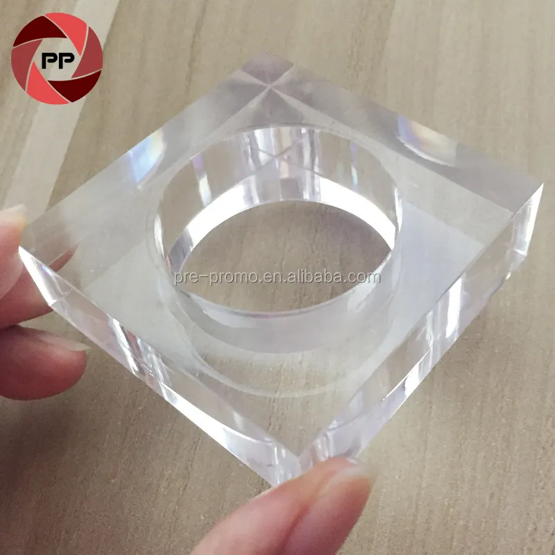 Wholesale custom wedding square acrylic napkin ring