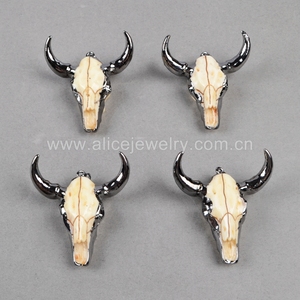 B0842 Longhorn Pendenti in Resina Grandi Bovini Testa Del Cranio Toro Bestiame Pendenti <span class=keywords><strong>con</strong></span> Pistola Nera Ha Placcato - Product Image 2